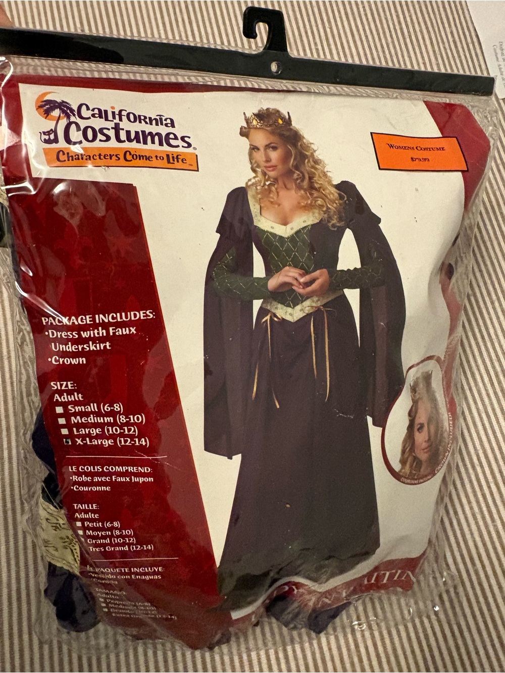 California Costumes Women's Lady in Waiting XL (12-14) Renaissance Queen Costume